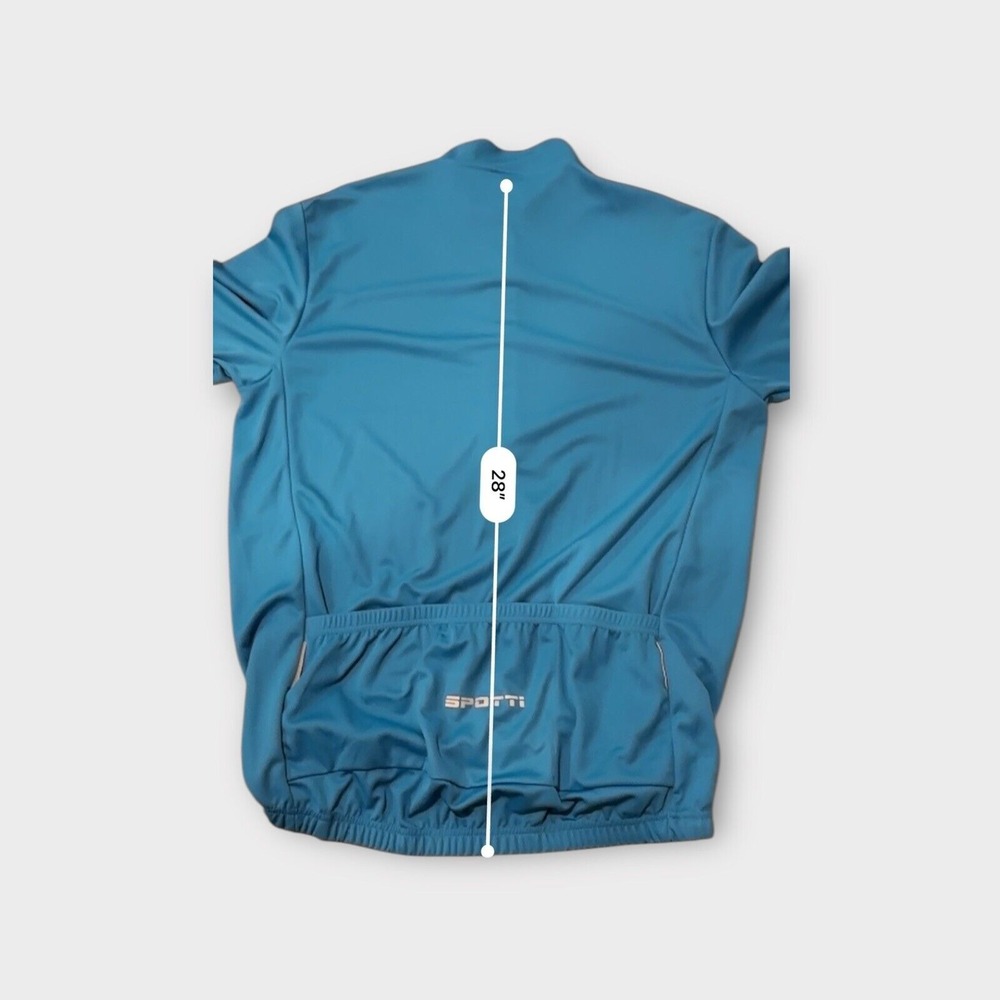 Spotti Men's Cycling Jersey Extra Large Blue 1/2 Zip Short Sleeve 3 Pockets‎ EUC - Picture 8 of 12